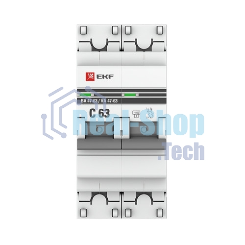 Выключатель автоматический EKF mcb4763-2-63C-pro 2P 63А (C) 4,5kA ВА 47-63 EKF PROxima