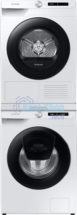 Сушильная машина Samsung DV90T5240AW/LP белый, 9 кг, сушка - тепловой насос, программ - 14, 60 x 85 x 65 см