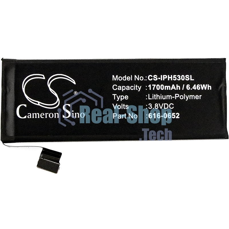 Аккумулятор CameronSino CS-IPH530SL для iPhone 5S 3.8V, 1700mAh, 6.46Wh