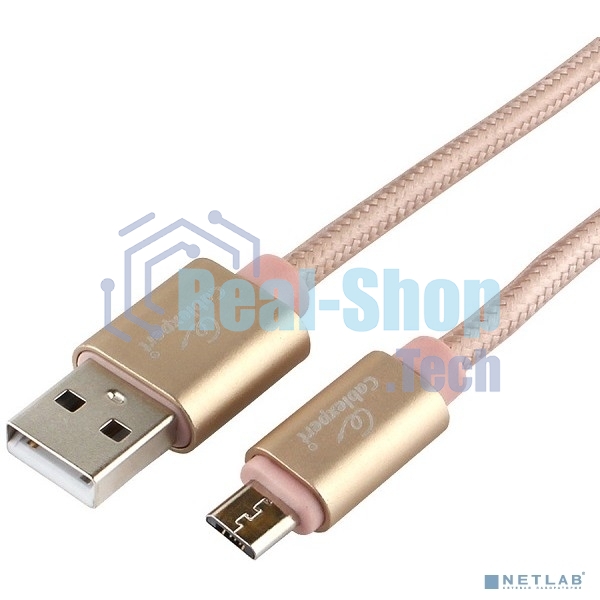 Кабель USB2.0 Cablexpert CC-U-mUSB01Gd-1.8M, AM/microB, серия Ultra, длина 1.8м, золотой, блистер
