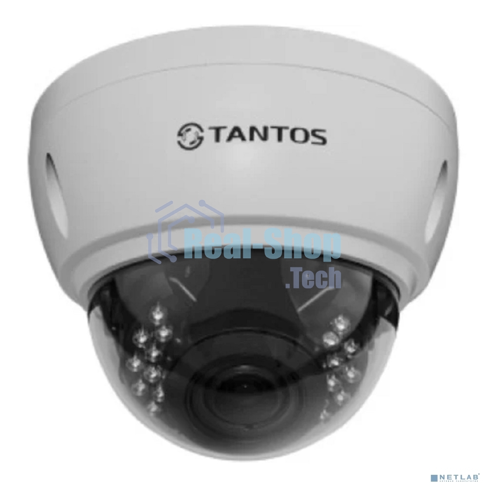 Уличная 2 мегапиксельная купольная антивандальная IP-камера Tantos TSi-Ve25VPA 2.8-12 мм