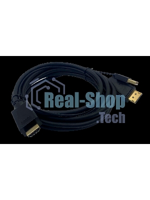 Кабель аудио-видео Buro HDMI (m)/DisplayPort (m) 2м. позолоченные контакты черный