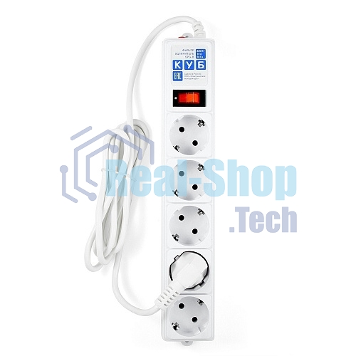 Сетевой фильтр Powercube SPG-B-6-WHITE 1.9 м, 5 розеток, белый, коробка