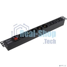 Блок розеток горизонтальный ExeGate ServerPro PDU-19H008 Al-5C135S-C14-SW, 19