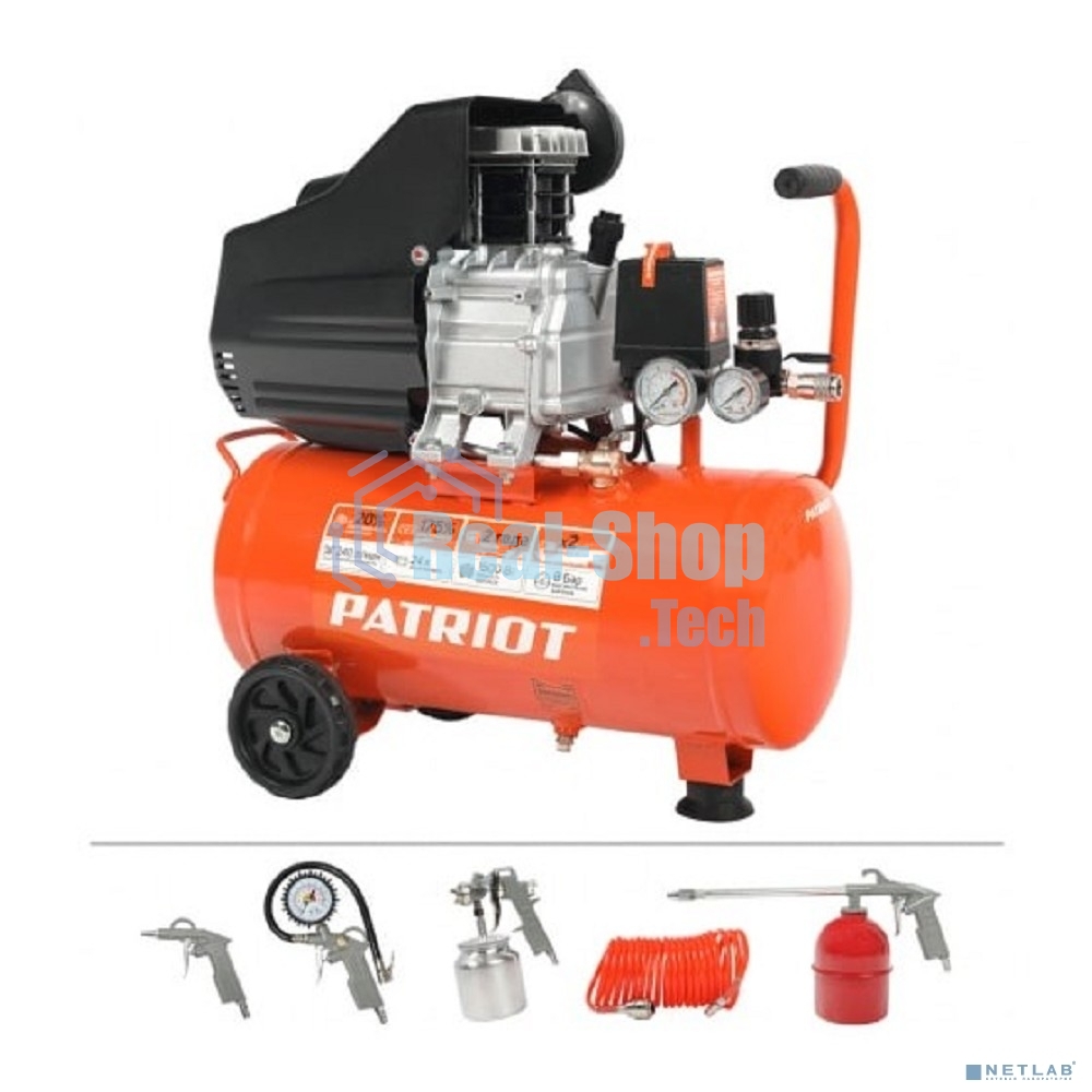 Компрессор Patriot EURO 24-240K + набор пневиоинструмента KIT 5В1.5кВт 220В 240л/мин 24л