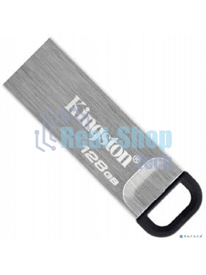 Флешка USB Kingston DataTraveler KYSON (DTKN/128 Gb), 128Gb, USB 3.2 Gen 1, R/W 200/60, серебристый/черный
