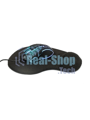 Коврик для мыши с подушкой под запястье Gembird MP-WR-BLACK, черный, 225х195х5мм, ткань/резина, блистер