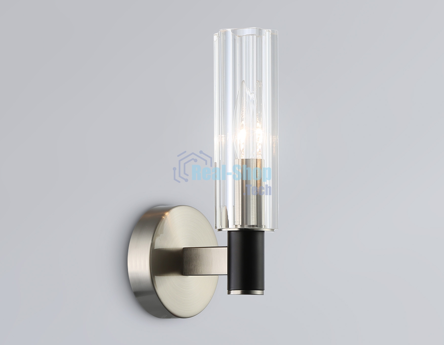 Светильник настенный Ambrella LH55507 SN/BK/CL сатин никель/черный/прозрачный E14 max 40W 120*100*250