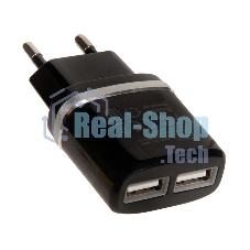 Сетевое зарядное устройство C12 Smart dual USB charger, черный