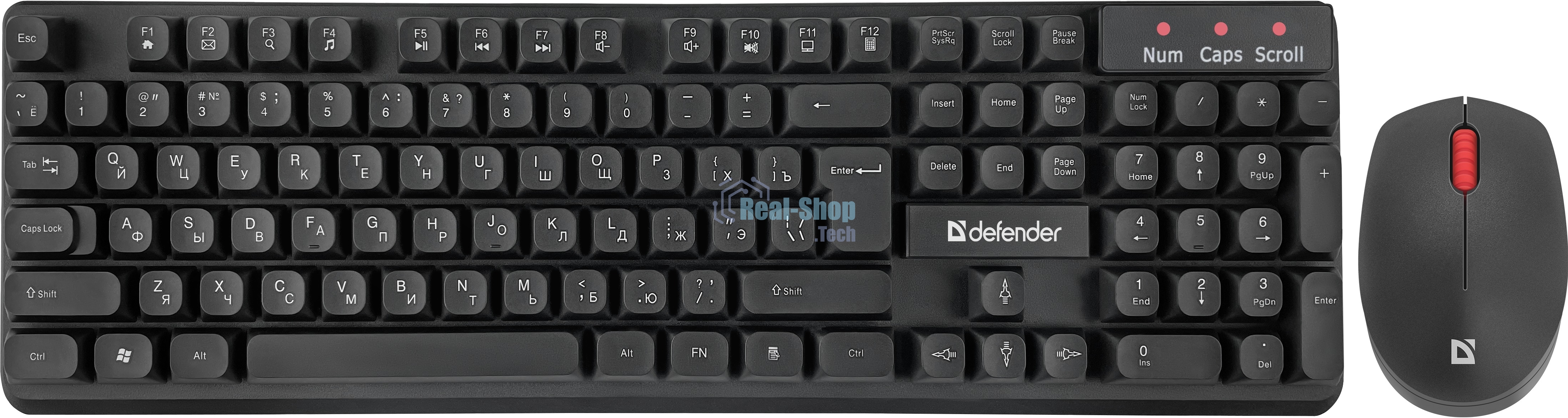 Комплект клавиатура+мышь Defender Milan C-992 беспроводной, USB, 1000 DPI, чёрный