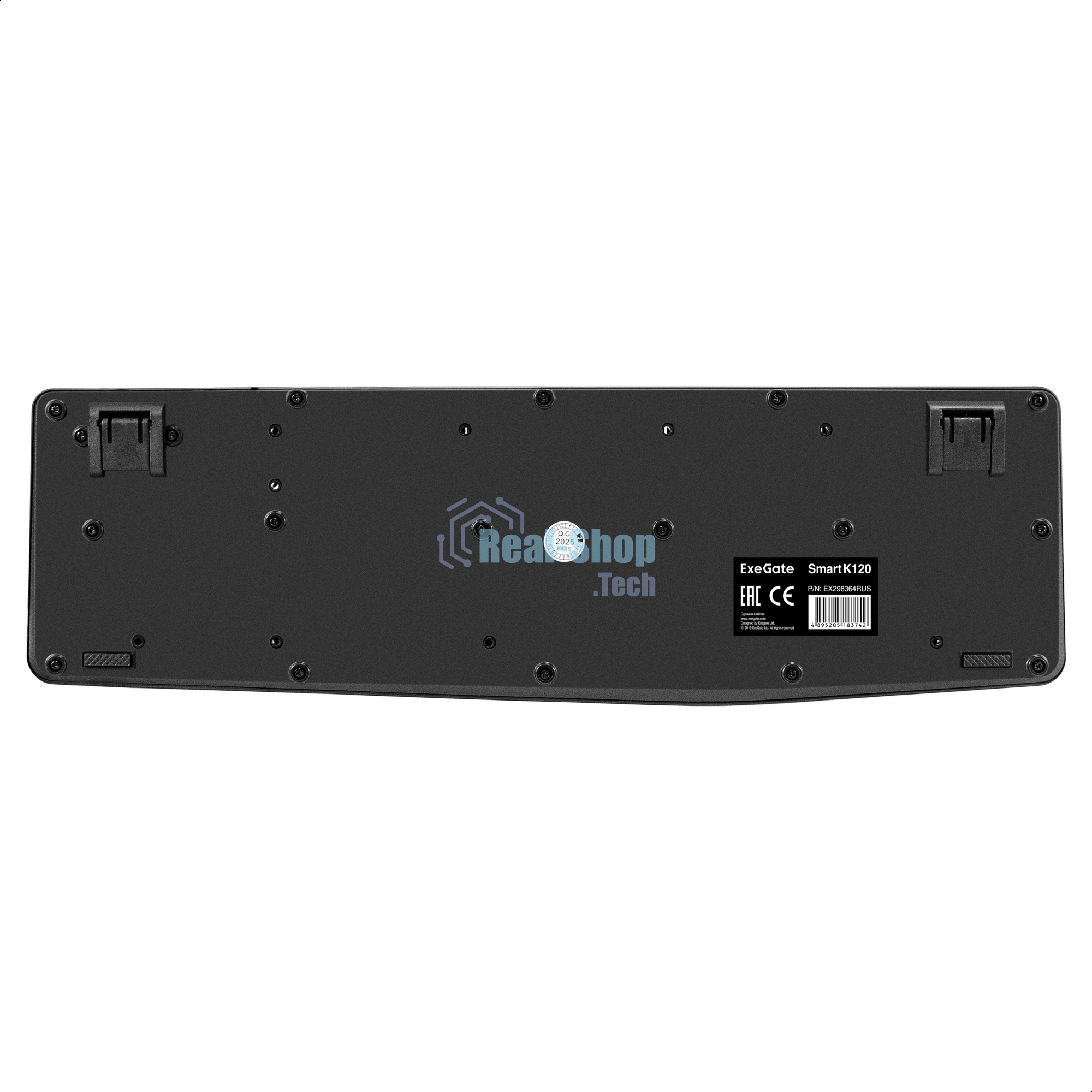 Клавиатура проводная ExeGate EX298364RUS Smart K120 (USB, полноразмерная, влагозащищенная, 104кл., Enter большой, длина кабеля 1,6м, черная, RTL)