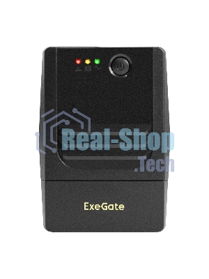 Источник бесперебойного питания ExeGate Power NB-600.LED.AVR.2SH.USB (600VA/360W, LED, AVR, 2*Schuko, USB, батарея 12V 7.2Ah, Black)