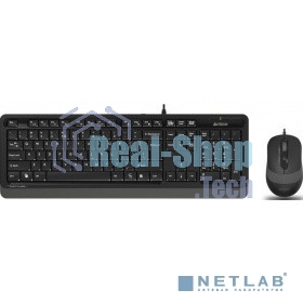 Комплект клавиатура+мышь A4Tech FStyler F1010 проводной, USB, 1600 DPI, чёрный/серый