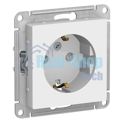 Розетка с заземлением со шторками Schneider-electric ATN000145 ATLASDESIGN, 16А, механизм, БЕЛЫЙ