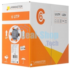 Кабель LANMASTER U/UTP, 4 пары, Кат. 6, с перегородкой, 550Mhz, LSZH, нг(A)-HF, оранжевый, 305 м