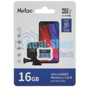 Флеш карта microSDHC 16Gb Netac P500 NT02P500STN-016G-S (без SD адаптера) 80Mb/s