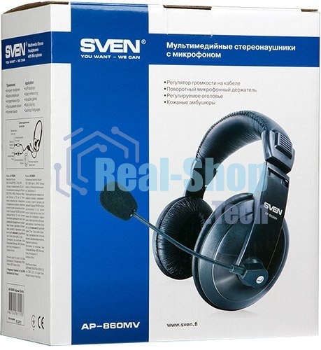 Гарнитура проводная SVEN AP-860MV с микрофоном