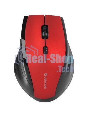 Мышь беспроводная Defender Accura MM-365 красный, 1600 dpi, радиоканал, USB, кнопки - 6