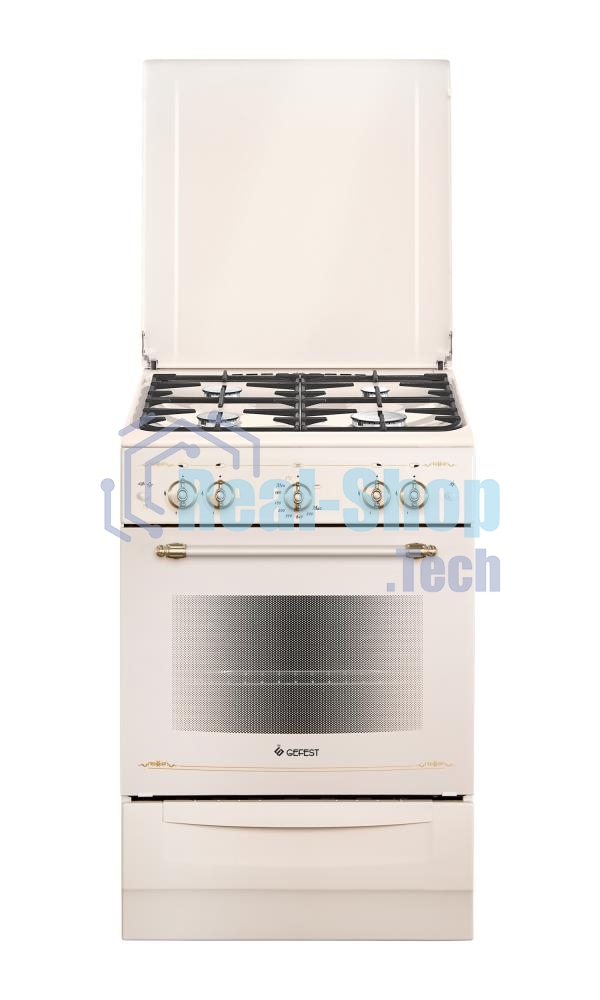 Плита газовая Gefest ПГ 6100-02 0186 бежевый, конфорок 4 шт, духовка 52 л, 60 см x 85 см x 60 см