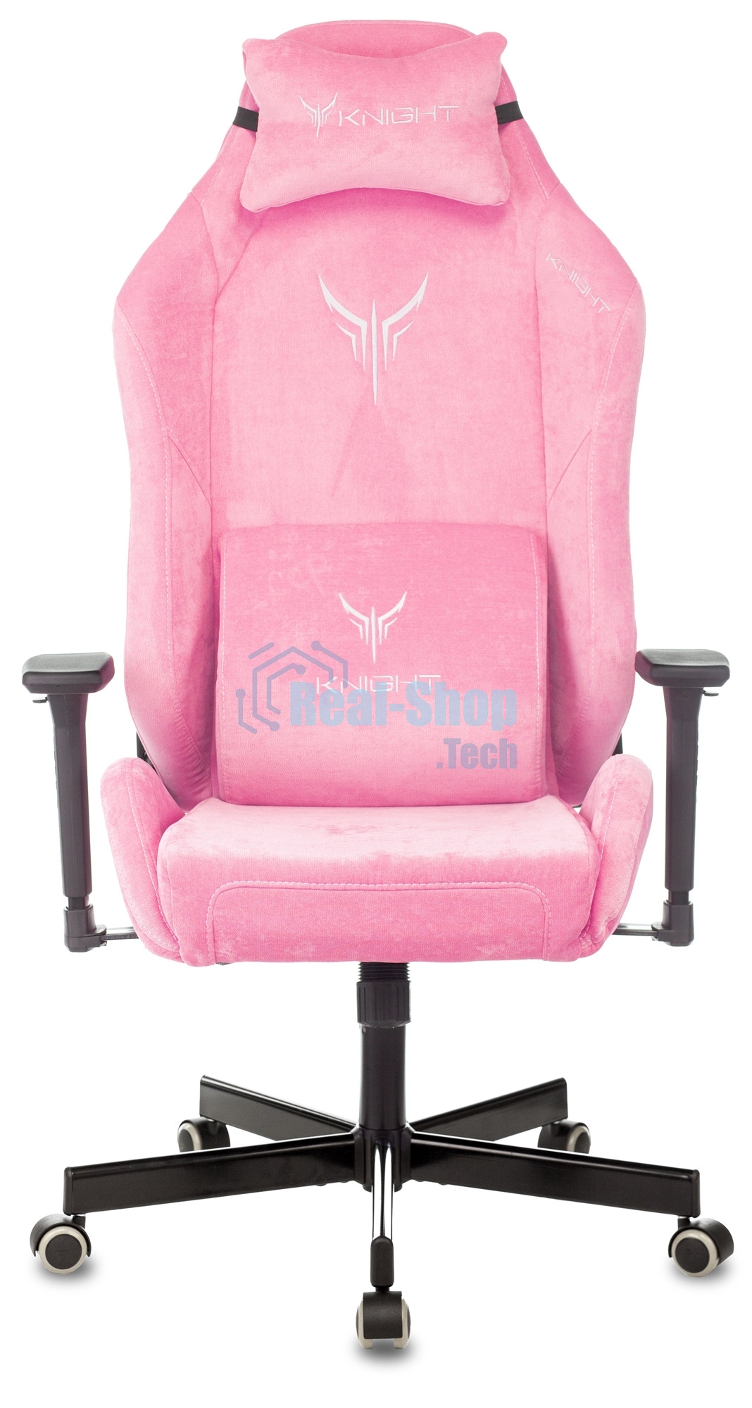 Кресло Knight N1 Fabric розовый, велюр, 120 кг, механизм качания