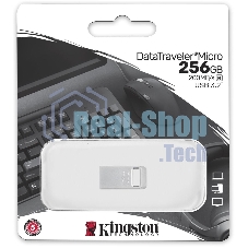 Флешка USB Kingston DataTraveler Micro (DTMC3G2/256Gb), 256Gb, USB 3.2 Gen 1, R/W 200/60, серебристый