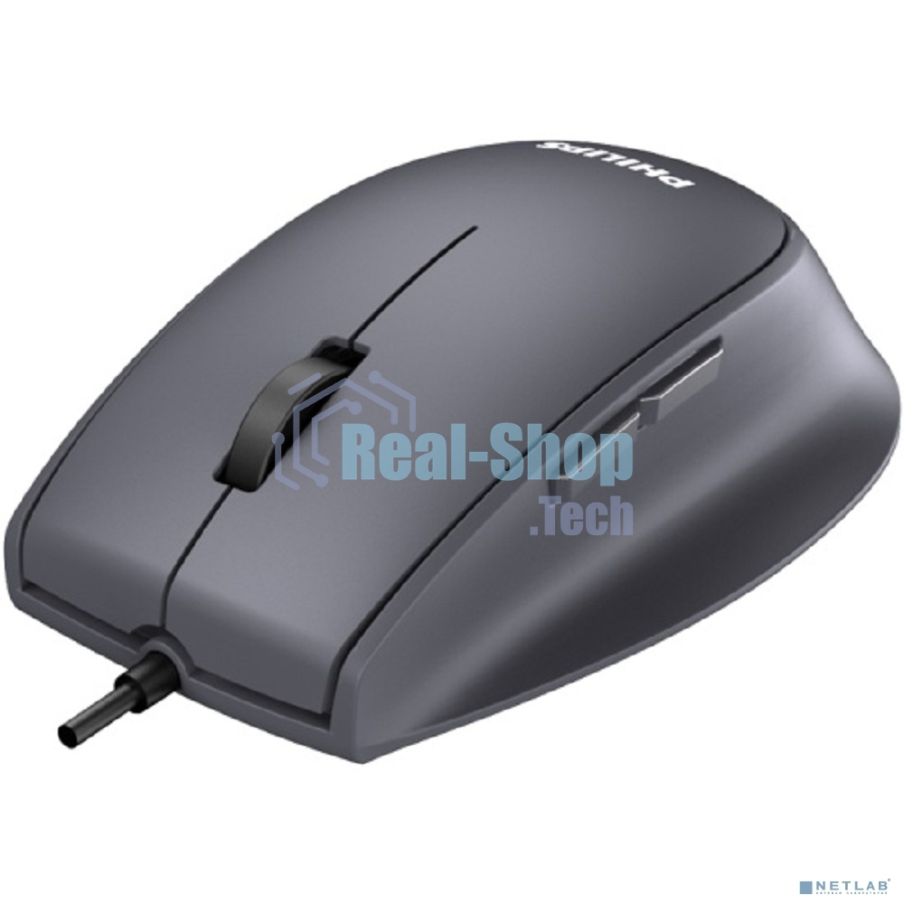 Мышь проводная Philips SPK7327 черный, 1600 dpi, USB, кнопки - 5