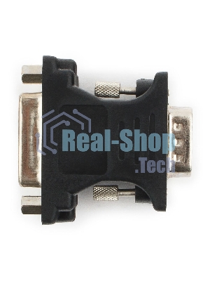 Переходник Cablexpert VGA-DVI, 15M/25F, черный, пакет (A-VGAM-DVIF-01)