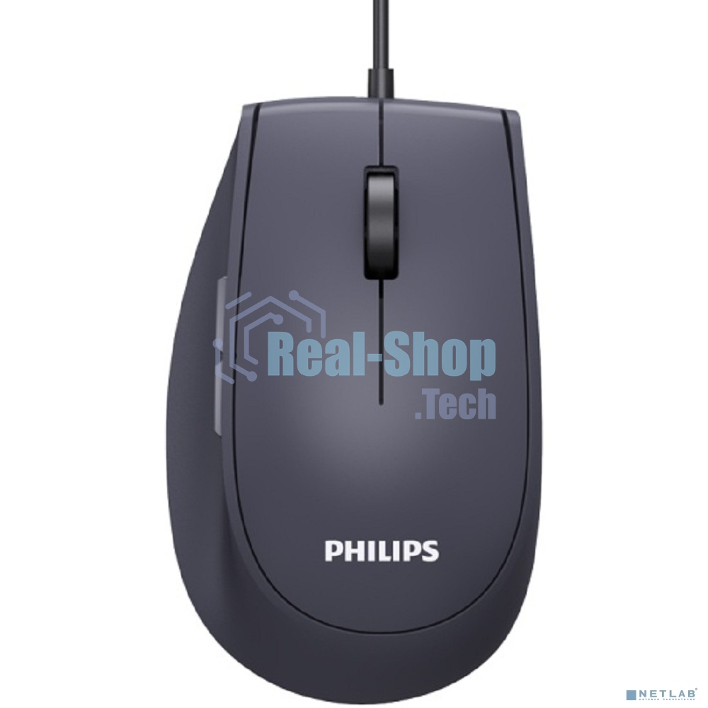 Мышь проводная Philips SPK7327 черный, 1600 dpi, USB, кнопки - 5
