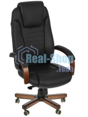 Кресло Бюрократ T-9923WALNUT/BLACK черный, кожа