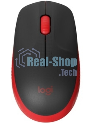 Мышь беспроводная Logitech M190 черный/красный, 1000 dpi, радиоканал, USB, кнопки - 3
