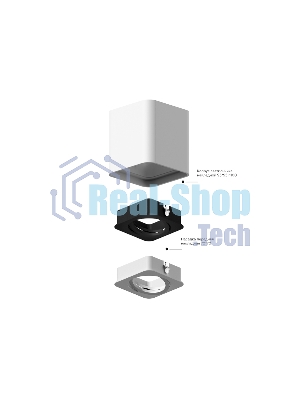 Корпус светильника C7840 SWH белый песок 95*95*H100mm MR16 GU5.3
