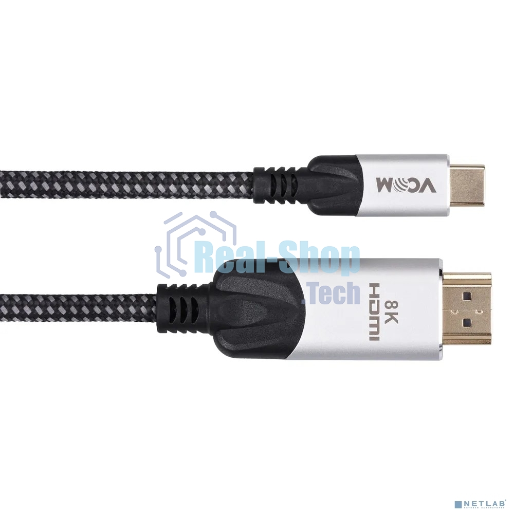 Кабель-адаптер VCOM USB 3.1 Type-Cm --> HDMI A(m) 8K@30Hz, 1,5 м,Alumi Shell,