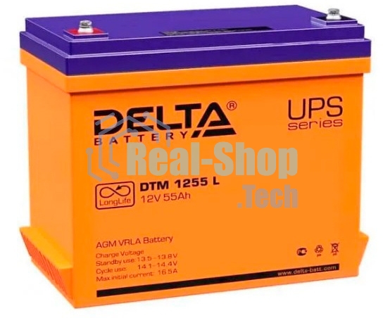 Батарея для ИБП Delta DTM 1255 L напряжение 12В, емкость 55А·ч (239x132x210мм)