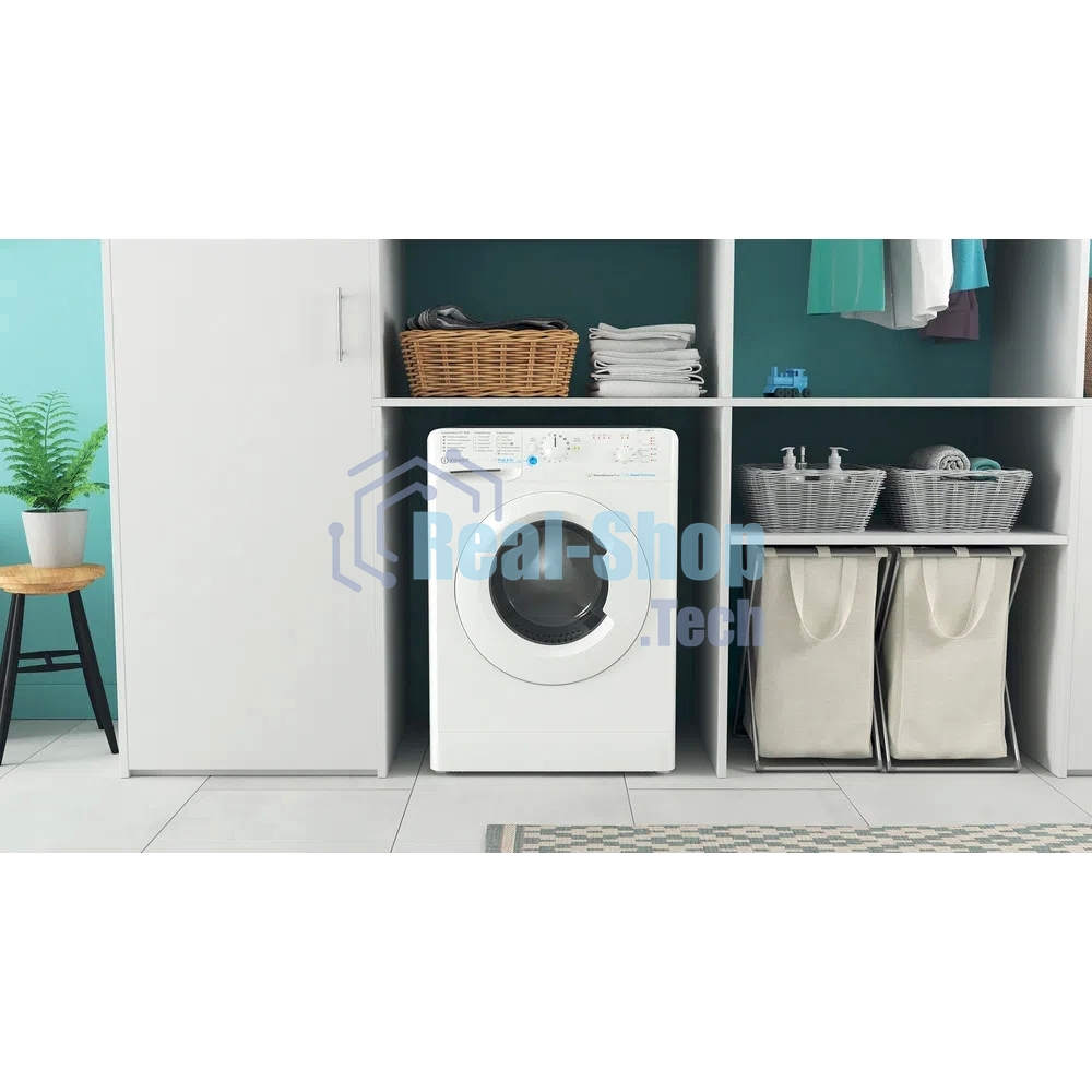 Стиральная машина Indesit BWSB 61051 WWV белый, загрузка фронтальная 6 кг, 1000 об/мин., класс: А