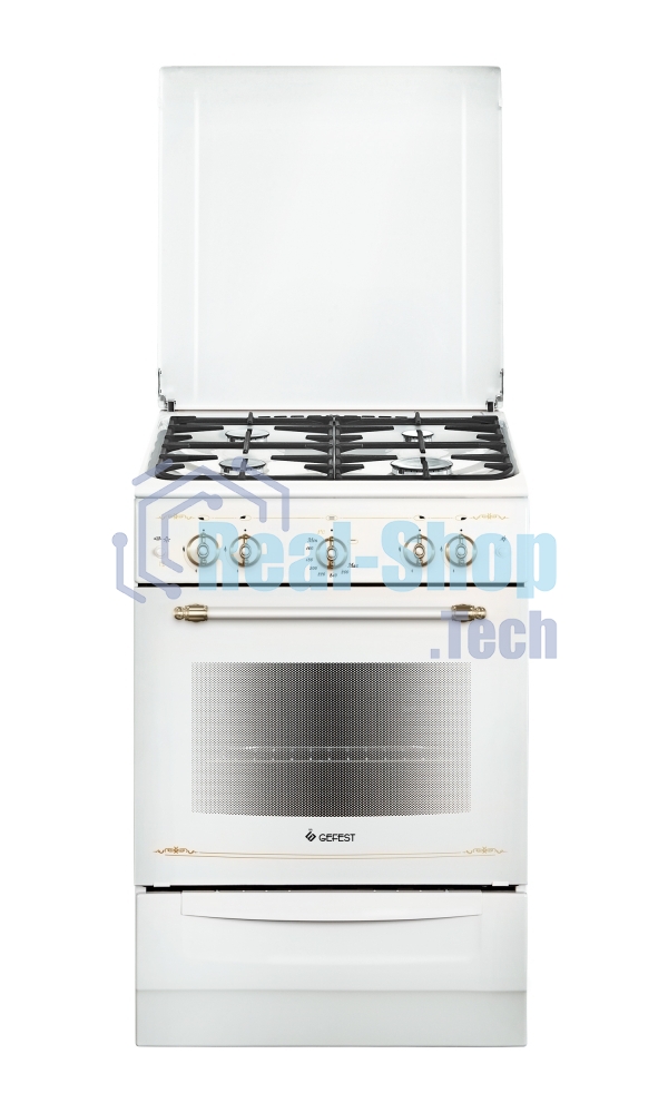 Плита газовая Gefest ПГ 6100-02 0185 белый, конфорок 4 шт, духовка 52 л, 60 см x 85 см x 60 см