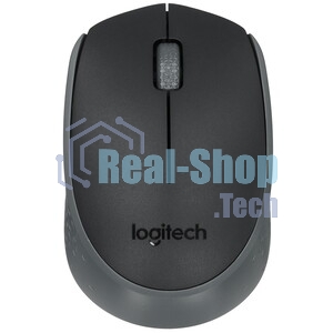 Мышь беспроводная Logitech M170 черный/темно-серый, 1000 dpi, радиоканал, USB, кнопки - 3