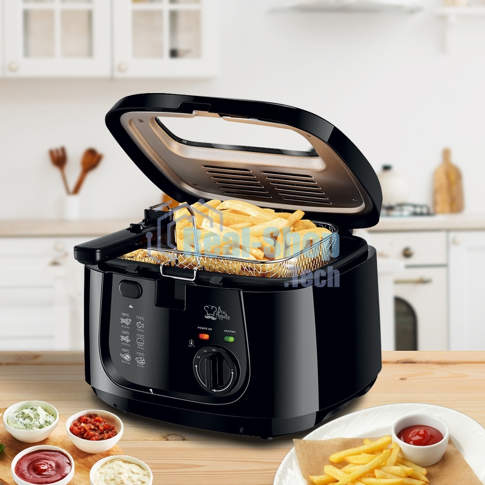 Фритюрница Endever Skyline FR-110 чёрный, 1800 Вт, 2.5 л, антипригарное покрытие