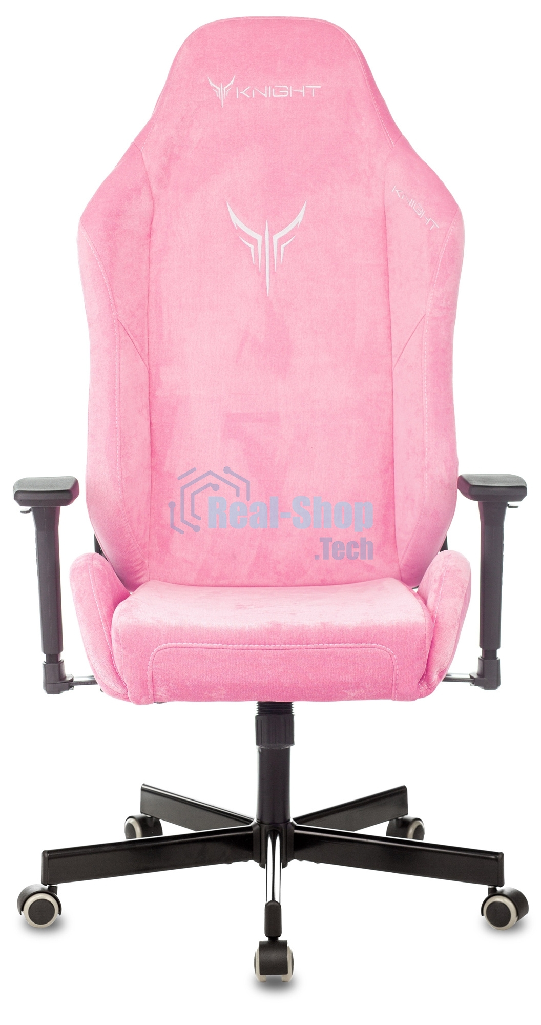 Кресло Knight N1 Fabric розовый, велюр, 120 кг, механизм качания