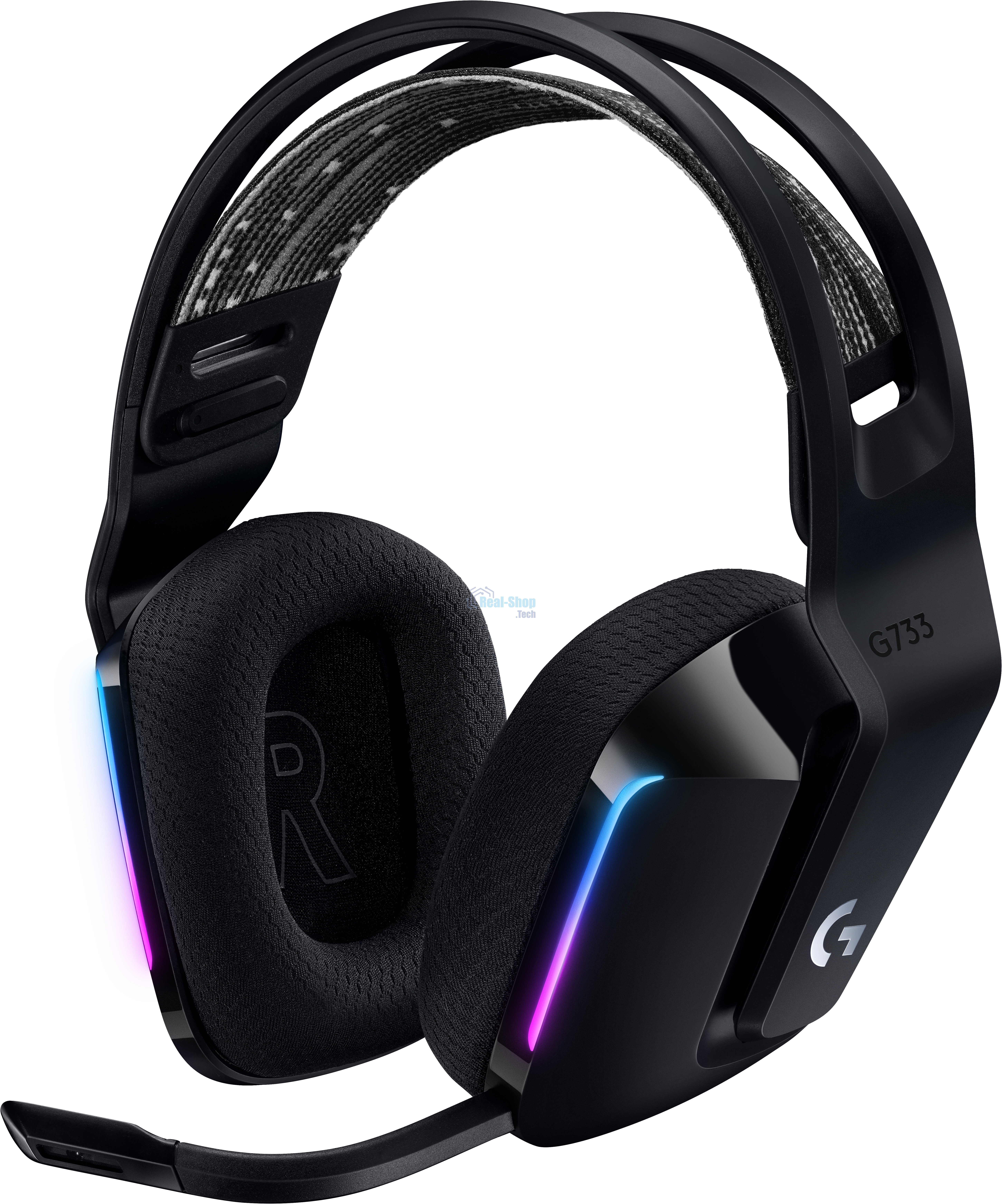 Гарнитура Logitech G733 чёрный, беспроводная, 2.4 ГГц, до 29 ч, LIGHTSYNC RGB