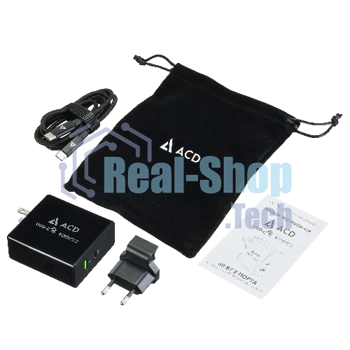 Сетевое зарядное устройство ACD-P602W-V1B 60Вт, 2xUSB 1PD+1QC, 3.6~20В/3А RTL