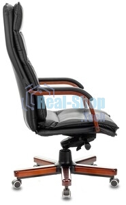 Кресло Бюрократ T-9927WALNUT/BLACK черный, кожа