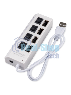 USB-концентратор Gembird UHB-243-ADW, USB 2.0, 4хUSB, USB или внешний адаптер питания