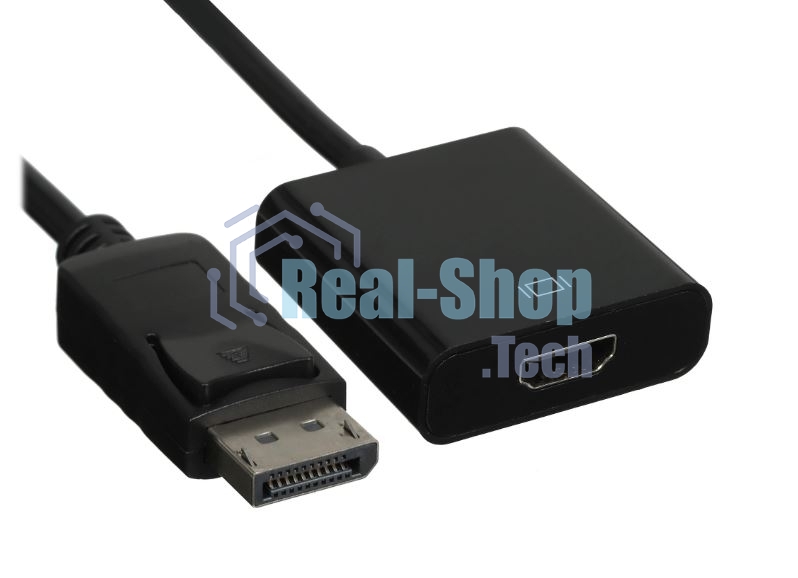 Переходник GoPower DisplayPort (m)-HDMI (f) ver.1.4 черный Premium Zip-Lock c подвесом (1/200)