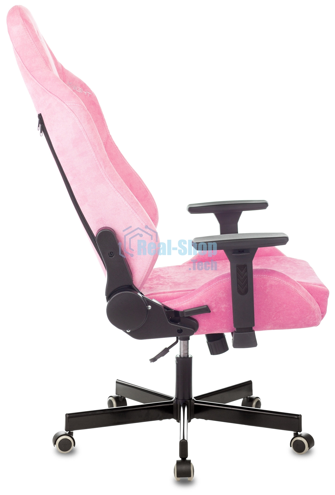 Кресло Knight N1 Fabric розовый, велюр, 120 кг, механизм качания