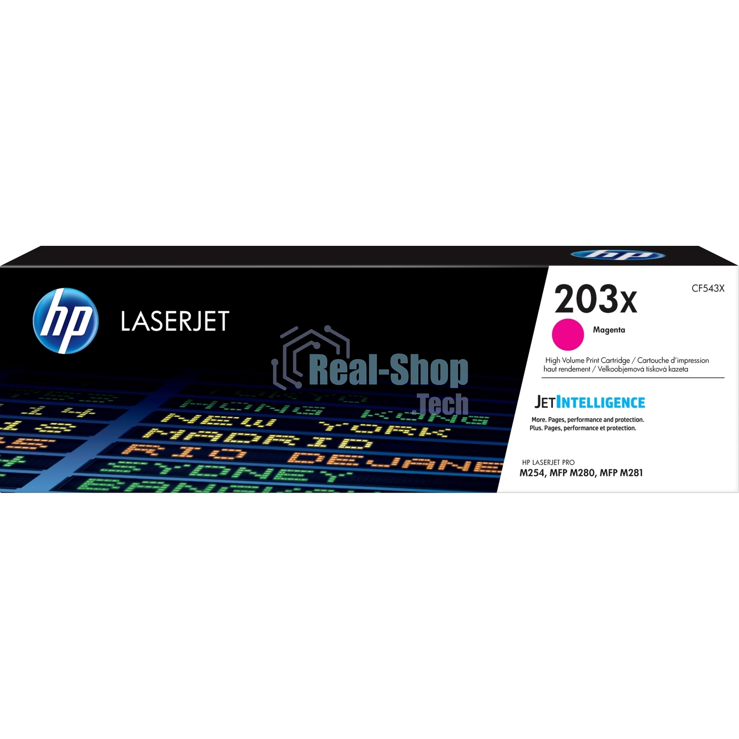 Картридж лазерный HP CF543X (HP 203X) пурпурный для HP LaserJet M254/M280/M281 2500 страниц.