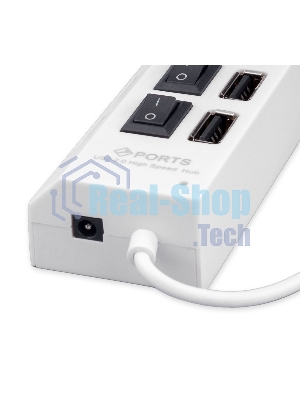 USB-концентратор Gembird UHB-243-ADW, USB 2.0, 4хUSB, USB или внешний адаптер питания