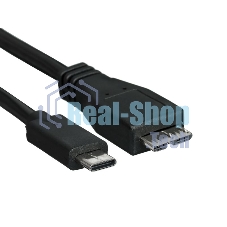 Кабель GoPower Type-C (m)-microUSB-B (m) 0.5м ПВХ черный Premium Zip-Lock c подвесом (1/200)