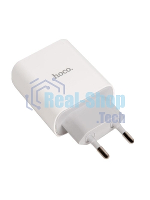 Сетевое зарядное устройство HOCO C80A Rapido 1xUSB + 1xUSB-C, 3.1A, 20W, белый