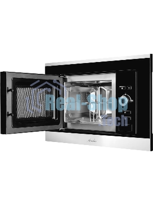 Встраиваемая микроволновая печь Monsher MMH 201 BX 60 см, 20 л, 8 автоматических кулинарных программ, 5 режимов мощности, функция размораживания по весу полуфабрикатов или по времени, черный и нерж.