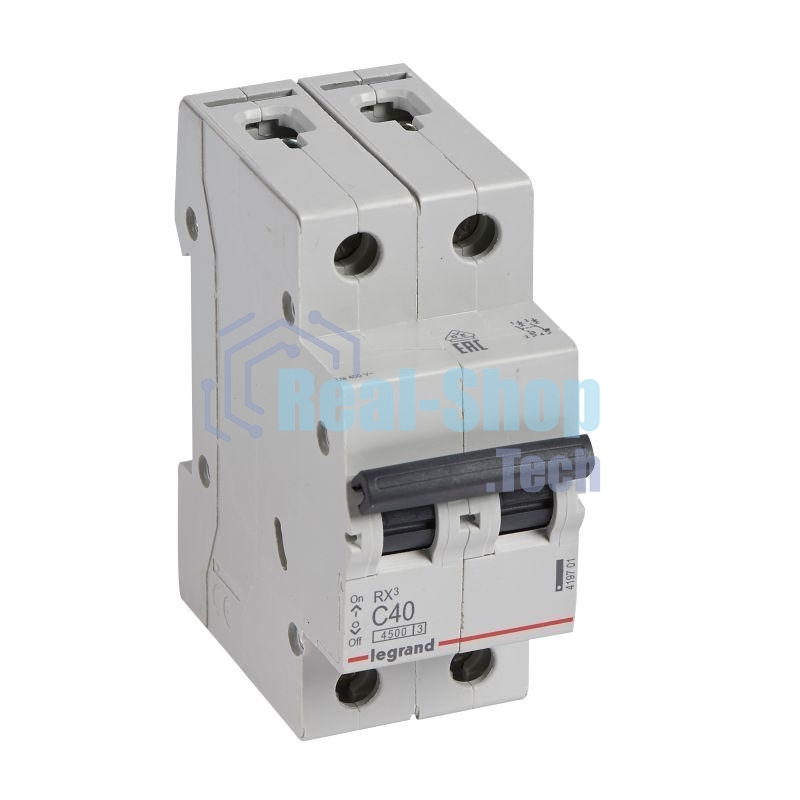 Выключатель автоматический модульный Legrand 2п C 40А 4.5кА RX3 Leg 419701 1199883